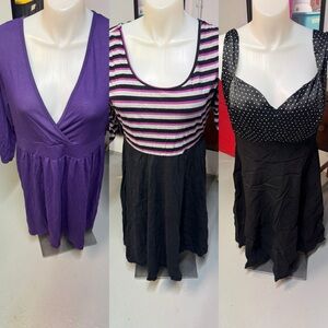 Torrid Purple and Black Tunic Trio